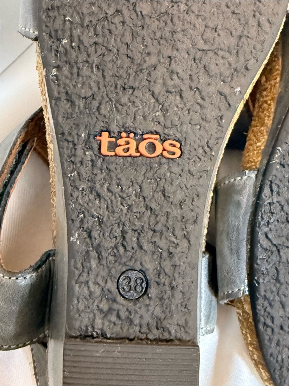 Taos Leather Wedge Sandals Gray Adjustable Comfort Sandals EU 38 US 7.5 - Picture 5 of 5